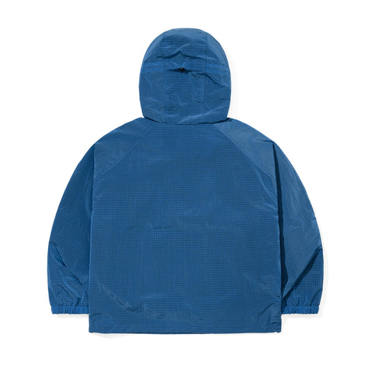BSR2526FWJK137 SHADOW GRID HOODED ANORAK JACKET COBALT BLUE