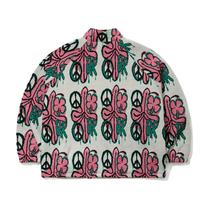 BSR2526FWJK140 PEACE BR JACQUARD ANORAK JACKET WHITE