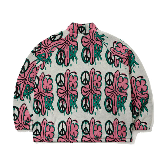 BSR2526FWJK140 PEACE BR JACQUARD ANORAK JACKET WHITE
