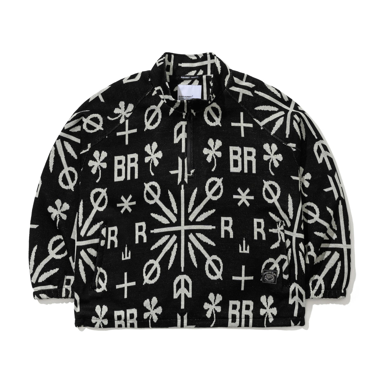BSR2526FWJK142 BR JACQUARD ANORAK JACKET BLACK