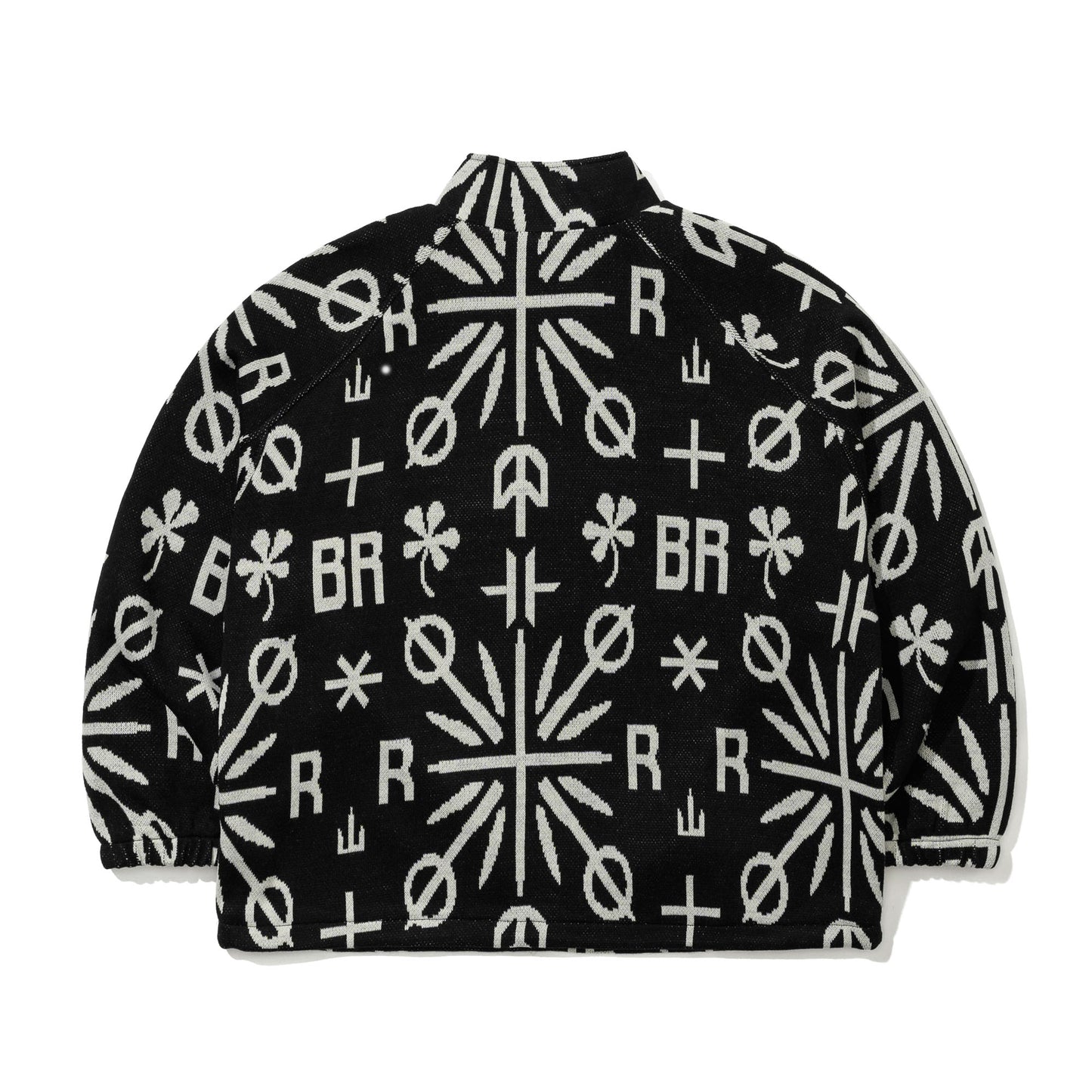BSR2526FWJK142 BR JACQUARD ANORAK JACKET BLACK