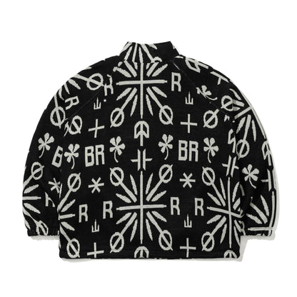 BSR2526FWJK142 BR JACQUARD ANORAK JACKET BLACK