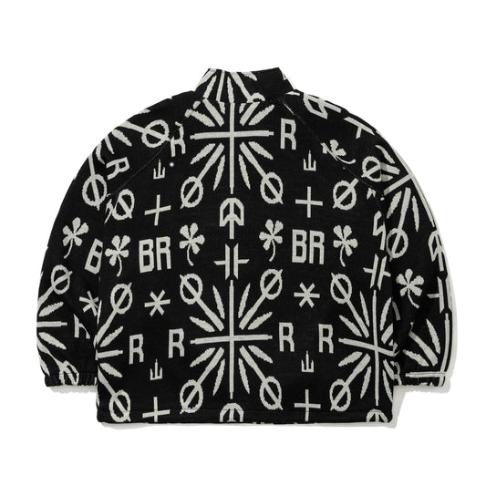 BSR2526FWJK142 BR JACQUARD ANORAK JACKET BLACK