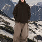 BSRABBIT LOGO COTTON SUPER WIDE VENTILATION PANTS BROWN BSR2425FWPT047