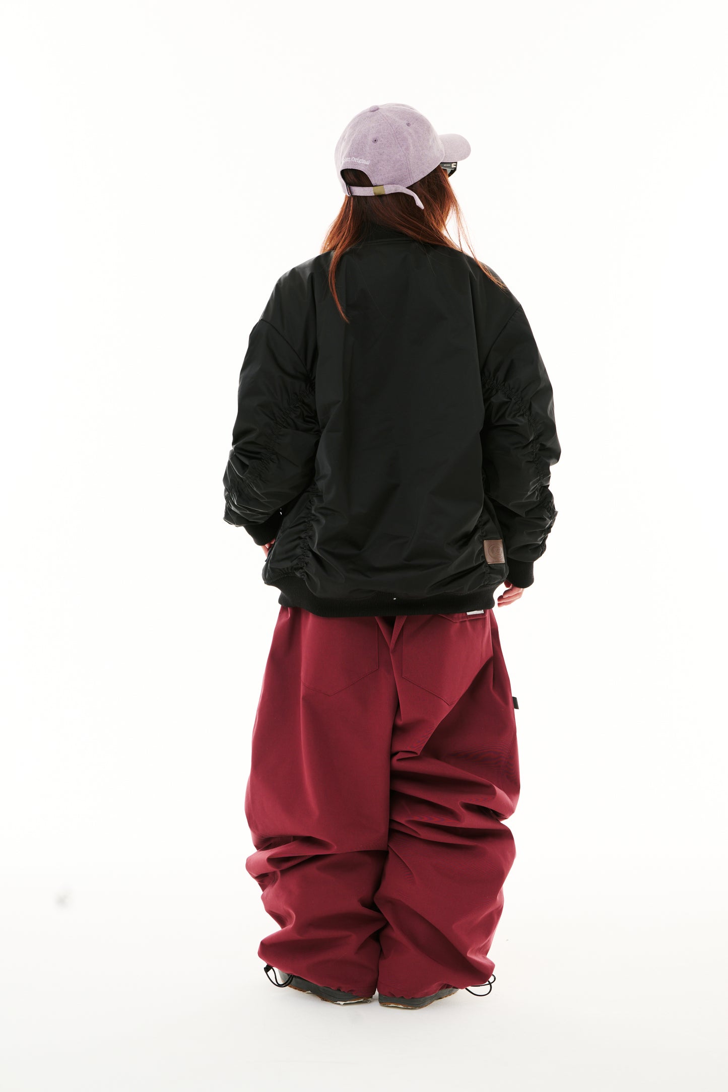 BSRABBIT LOGO COTTON SUPER WIDE VENTILATION PANTS BURGUNDY BSR2425FWPT046