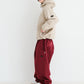 BSRABBIT LOGO COTTON SUPER WIDE VENTILATION PANTS BURGUNDY BSR2425FWPT046