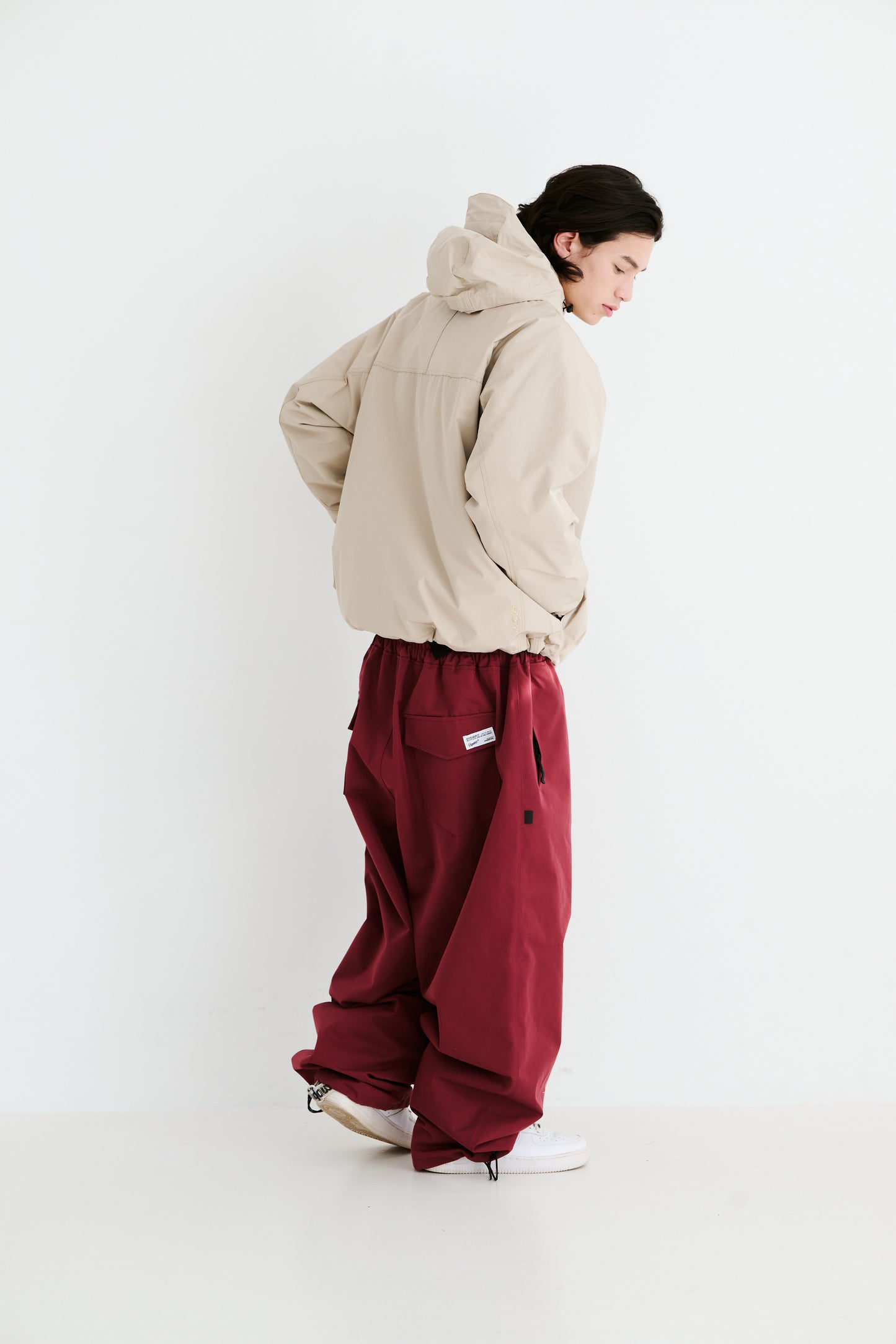 BSRABBIT LOGO COTTON SUPER WIDE VENTILATION PANTS BURGUNDY BSR2425FWPT046