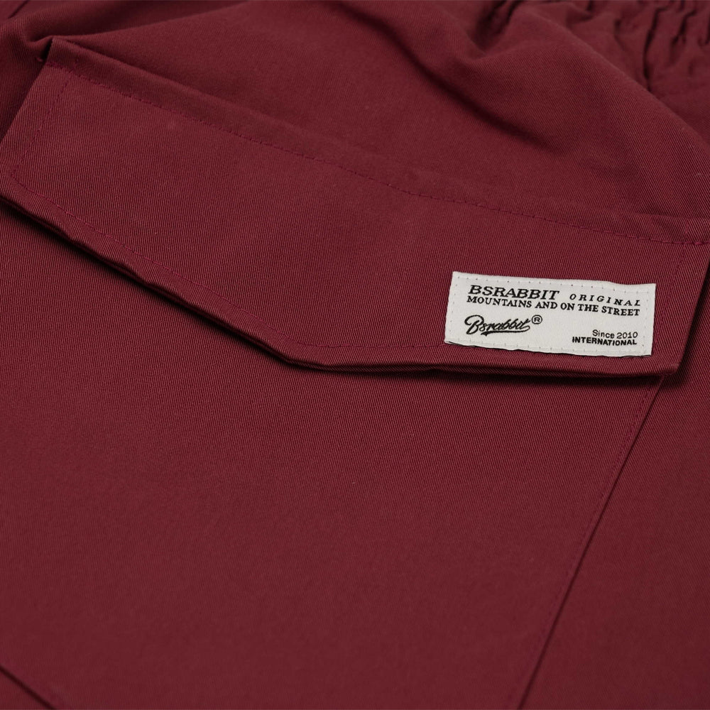 BSRABBIT LOGO COTTON SUPER WIDE VENTILATION PANTS BURGUNDY BSR2425FWPT046