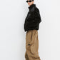 BSRABBIT LOGO HERRINGBONE SUPER WIDE VENTILATION PANTS BROWN BSR2425FWPT045