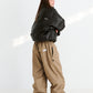 BSRABBIT LOGO HERRINGBONE SUPER WIDE VENTILATION PANTS BROWN BSR2425FWPT045