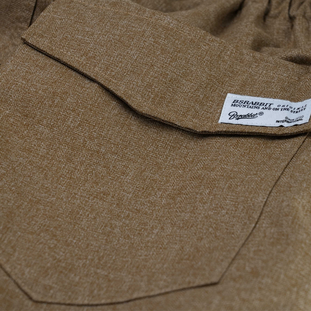 BSRABBIT LOGO HERRINGBONE SUPER WIDE VENTILATION PANTS BROWN BSR2425FWPT045