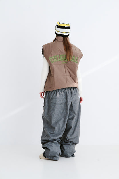 BSRABBIT LOGO HERRINGBONE SUPER WIDE VENTILATION PANTS CHARCOAL BSR2425FWPT044