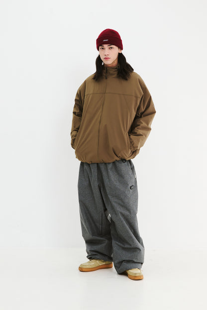 BSRABBIT LOGO HERRINGBONE SUPER WIDE VENTILATION PANTS CHARCOAL BSR2425FWPT044