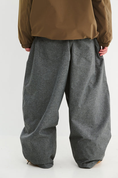BSRABBIT LOGO HERRINGBONE SUPER WIDE VENTILATION PANTS CHARCOAL BSR2425FWPT044
