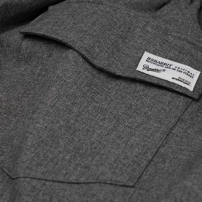 BSRABBIT LOGO HERRINGBONE SUPER WIDE VENTILATION PANTS CHARCOAL BSR2425FWPT044