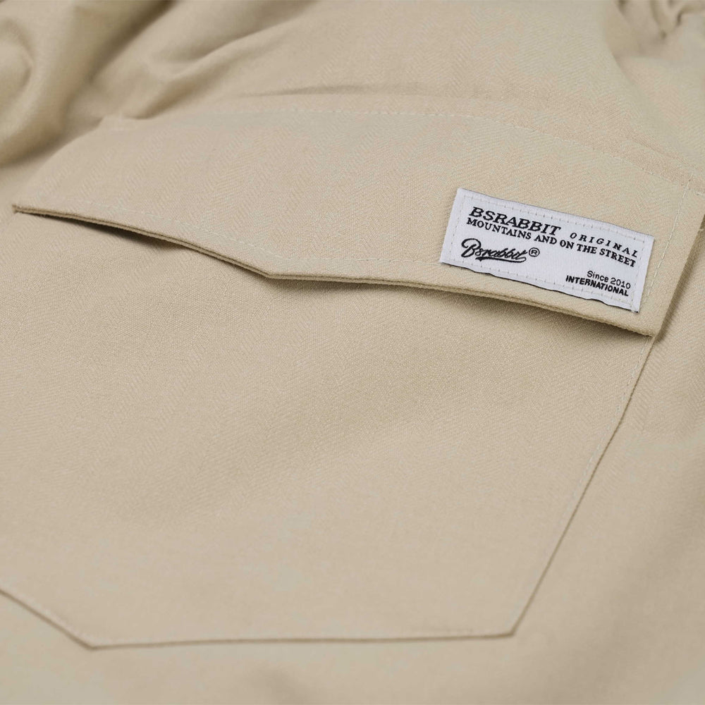 BSRABBIT LOGO SUPER WIDE VENTILATION PANTS BEIGE BSR2425FWPT048