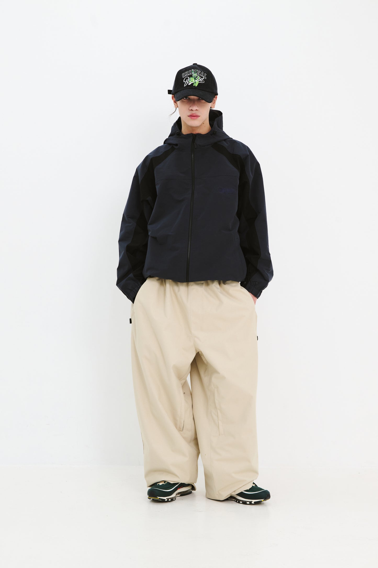 BSRABBIT LOGO SUPER WIDE VENTILATION PANTS BEIGE BSR2425FWPT048