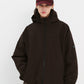 BSRABBIT MILD HOODED JACKET DARK BROWN BSR2425FWJK052