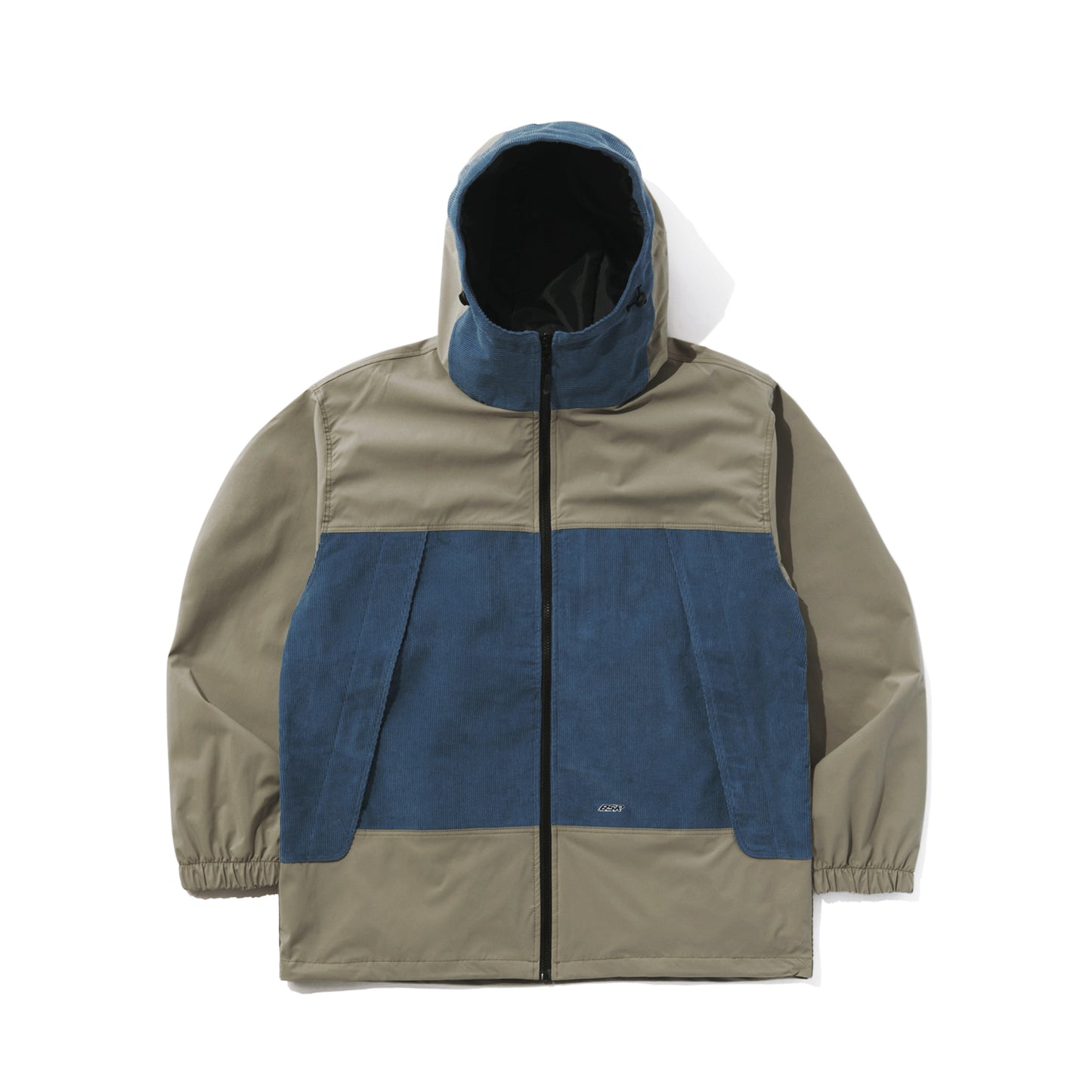 BSRABBIT MMM HF WINDBREAKER HOODED JACKET ASH KHAKI / CORDUROY SKY BSR2425FWJK082