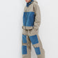 BSRABBIT MMM HF WINDBREAKER HOODED JACKET ASH KHAKI / CORDUROY SKY BSR2425FWJK082