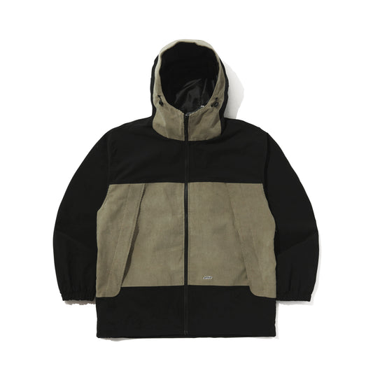 BSRABBIT MMM HF WINDBREAKER HOODED JACKET BLACK / CORDUROY BEIGE BSR2425FWJK080