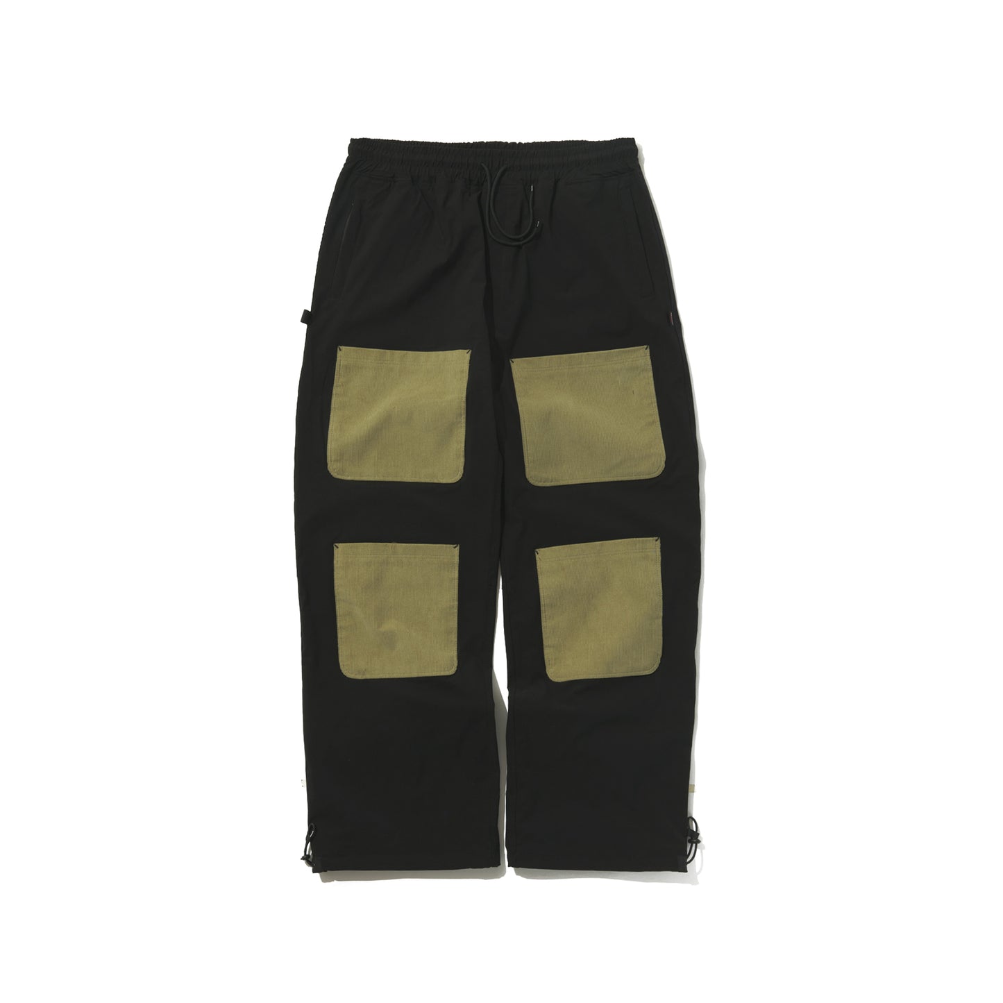 BSRABBIT OPEN 4 POCKET WIDE TRACK PANTS BLACK / CORDUROY BEIGE BSR2425FWPT091