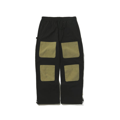 BSRABBIT OPEN 4 POCKET WIDE TRACK PANTS BLACK / CORDUROY BEIGE BSR2425FWPT091