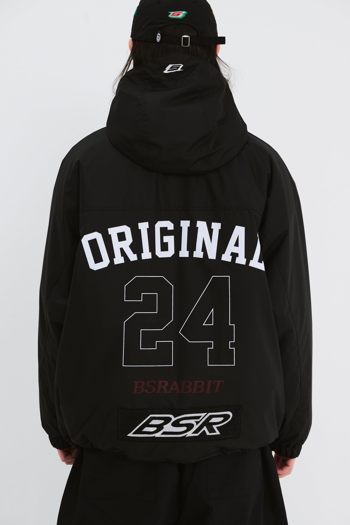 BSRABBIT ORIGINAL BSR HOODED JACKET BLACK BSR2425FWJK059