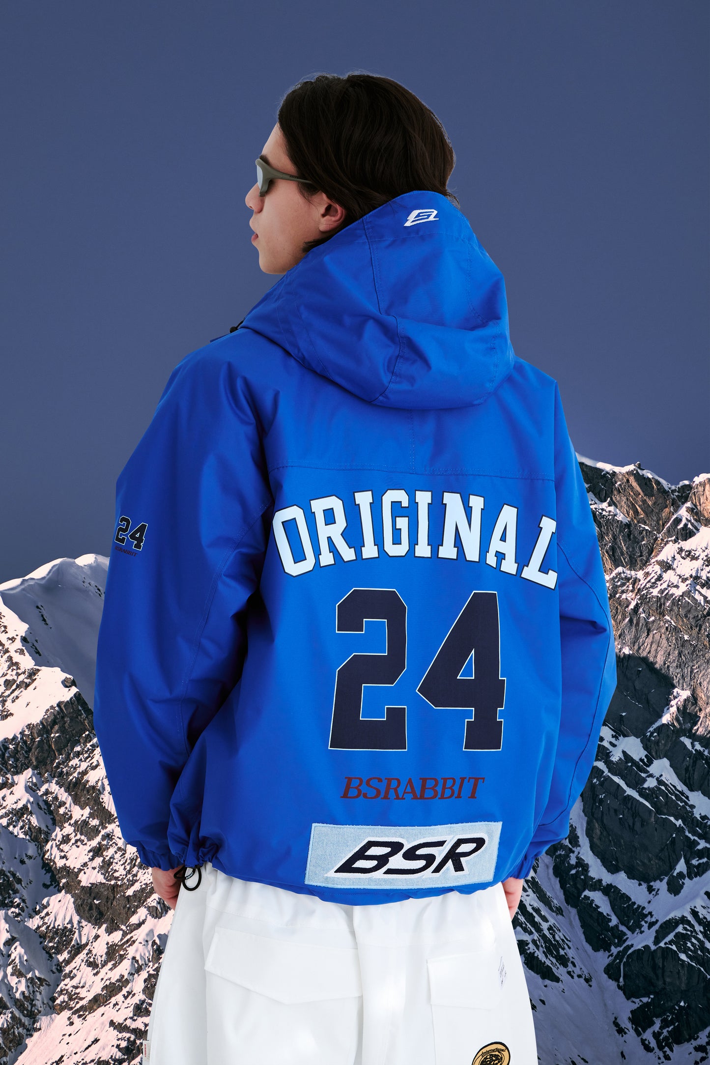 BSRABBIT ORIGINAL BSR HOODED JACKET BLUE BSR2425FWJK060