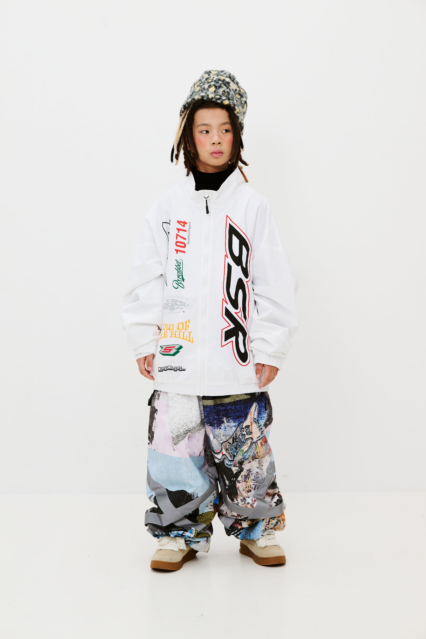 BSRABBIT ORIGINAL POT-X REFLECTIVE WIDE JOGGER PANTS ART PAINTING BSR2425FWPT085