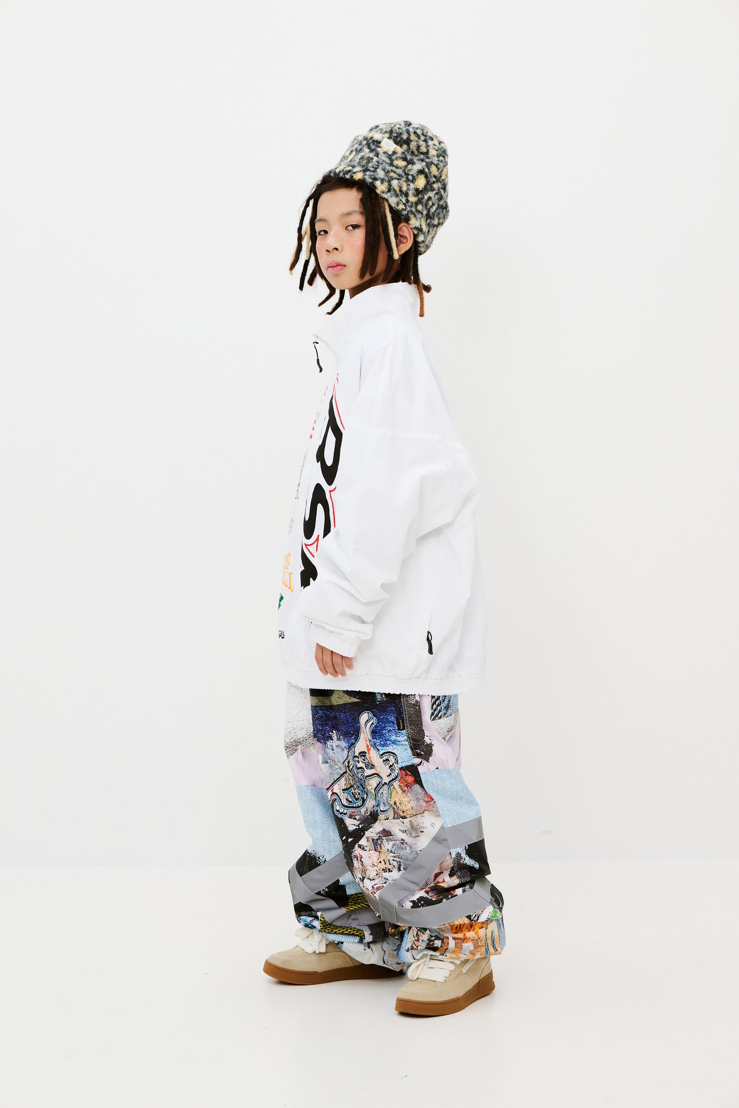 BSRABBIT ORIGINAL POT-X REFLECTIVE WIDE JOGGER PANTS ART PAINTING BSR2425FWPT085