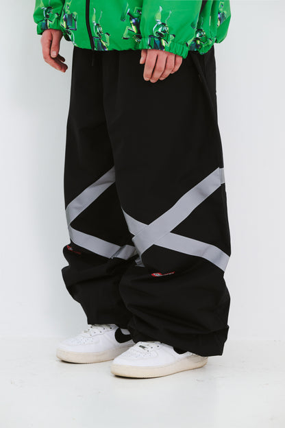 BSRABBIT ORIGINAL POT-X REFLECTIVE WIDE JOGGER PANTS BLACK BSR2425FWPT083
