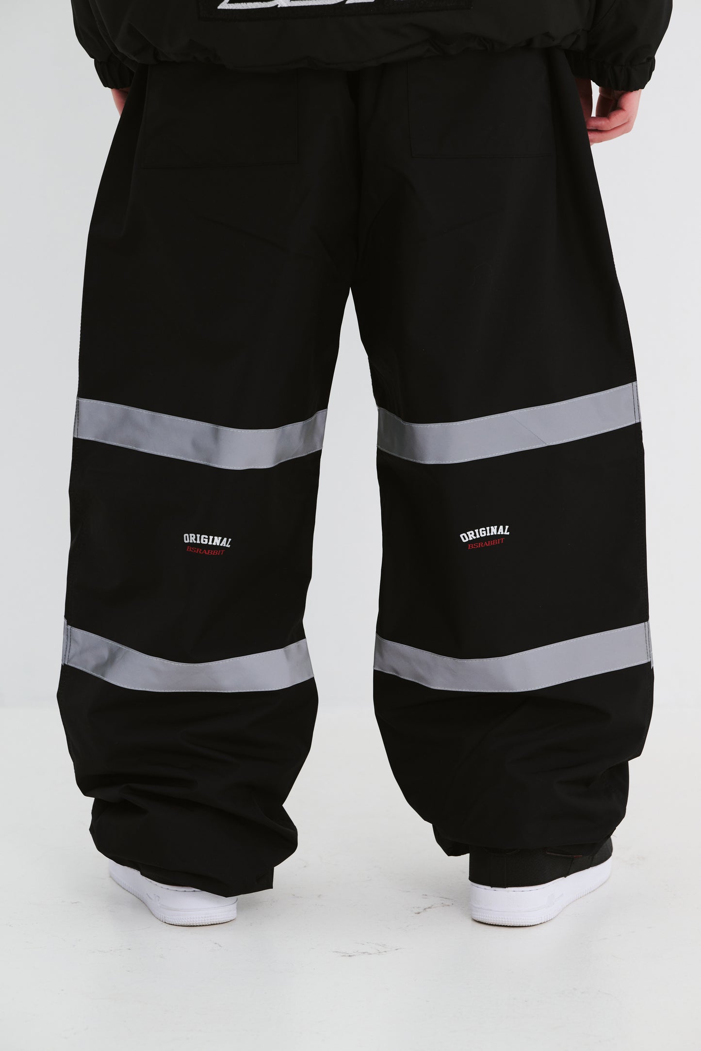 BSRABBIT ORIGINAL POT-X REFLECTIVE WIDE JOGGER PANTS BLACK BSR2425FWPT083