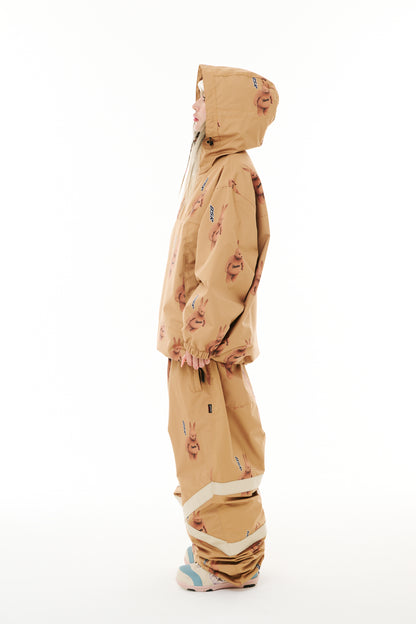 BSRABBIT ORIGINAL POT-X REFLECTIVE WIDE JOGGER PANTS BROWN BSR2425FWPT086