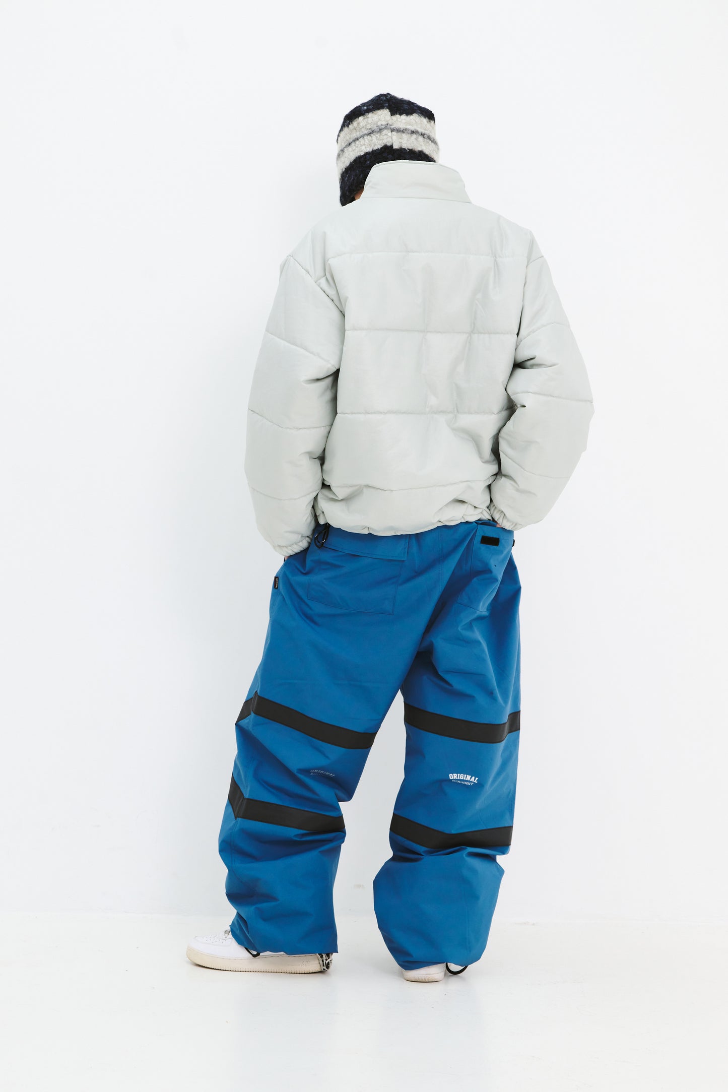 BSRABBIT ORIGINAL POT-X REFLECTIVE WIDE TRACK PANTS ASH BLUE BSR2425FWPT088