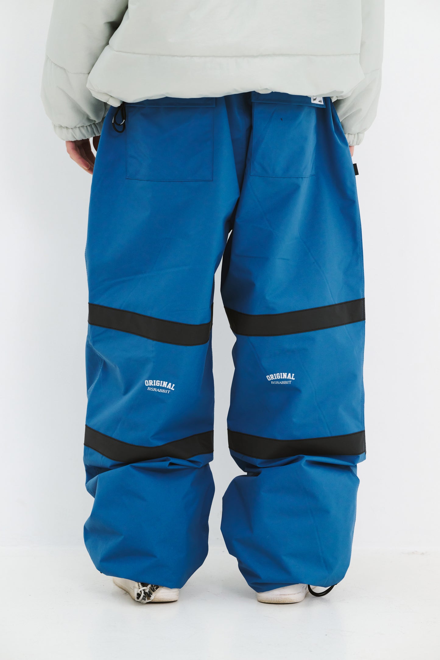 BSRABBIT ORIGINAL POT-X REFLECTIVE WIDE TRACK PANTS ASH BLUE BSR2425FWPT088