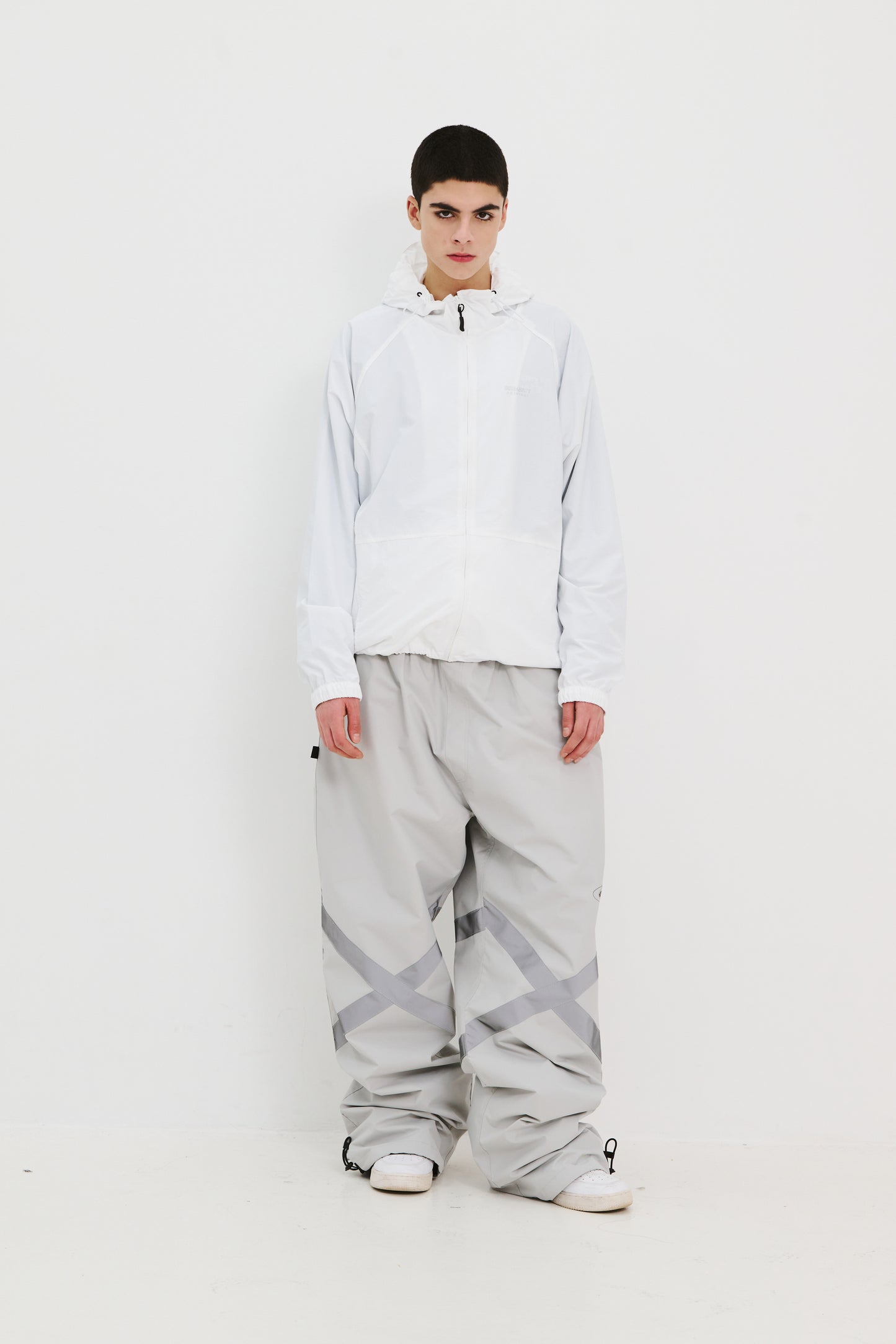 BSRABBIT ORIGINAL POT-X REFLECTIVE WIDE TRACK PANTS GRAY BSR2425FWPT087