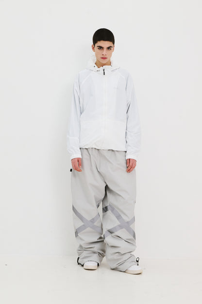 BSRABBIT ORIGINAL POT-X REFLECTIVE WIDE TRACK PANTS GRAY BSR2425FWPT087