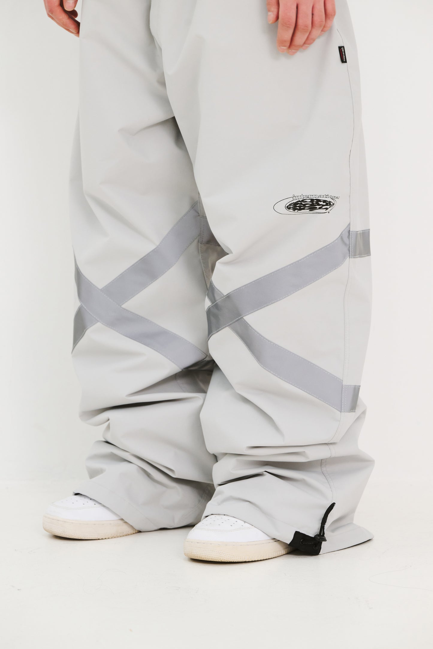 BSRABBIT ORIGINAL POT-X REFLECTIVE WIDE TRACK PANTS GRAY BSR2425FWPT087