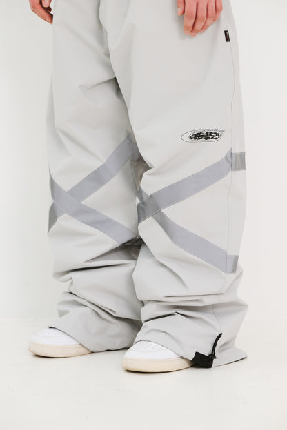 BSRABBIT ORIGINAL POT-X REFLECTIVE WIDE TRACK PANTS GRAY BSR2425FWPT087