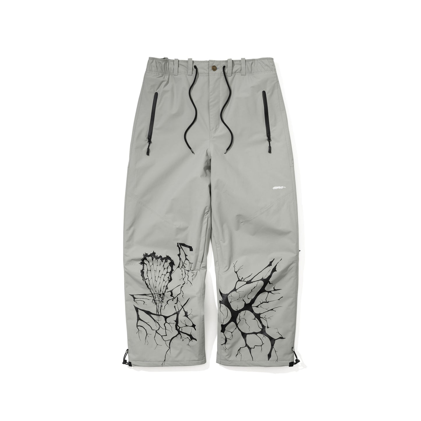 BSR2526FWPT002 SPECIAL SEAM SEALING WIDE VENTILATION PANTS INK SPLATTER GRAY