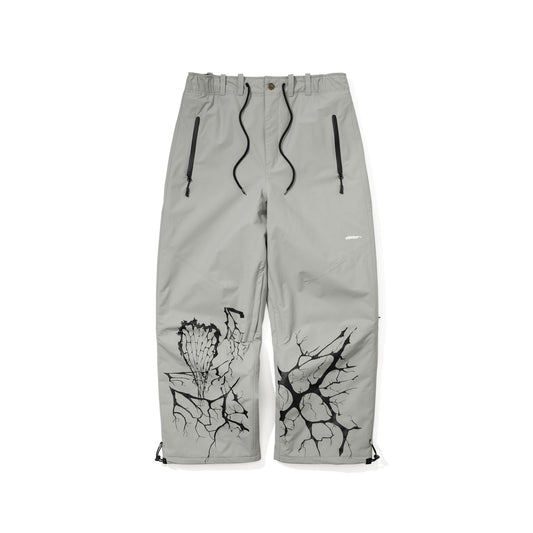BSR2526FWPT002 SPECIAL SEAM SEALING WIDE VENTILATION PANTS INK SPLATTER GRAY