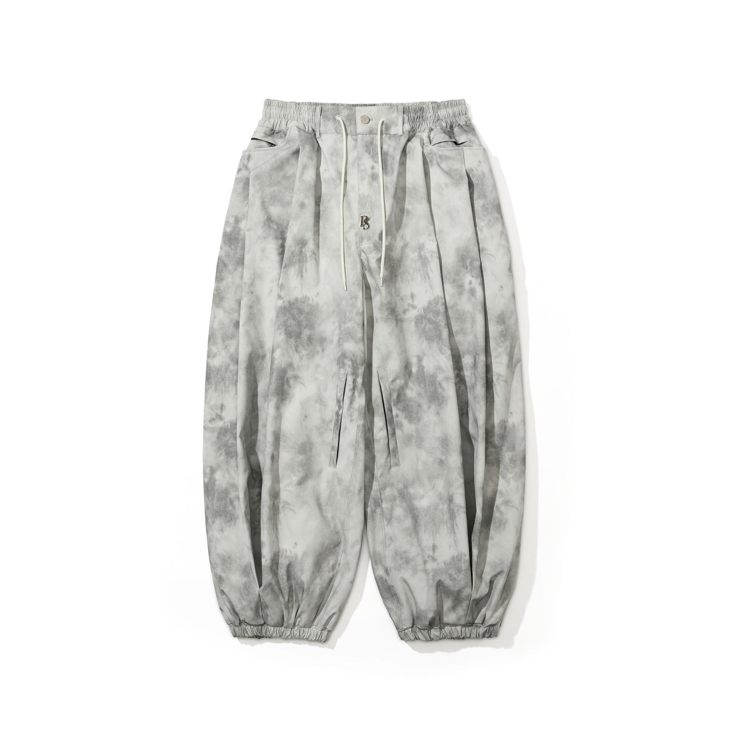 BSR2526FWPT008 DSXBS SIDE ZIP 3L NEW SUPER WIDE VENTILATION JOGGER PANTS RIP STOP WHITE GRAY
