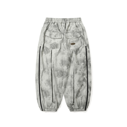 BSR2526FWPT008 DSXBS SIDE ZIP 3L NEW SUPER WIDE VENTILATION JOGGER PANTS RIP STOP WHITE GRAY