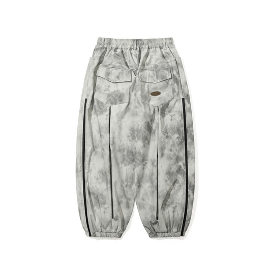 BSR2526FWPT008 DSXBS SIDE ZIP 3L NEW SUPER WIDE VENTILATION JOGGER PANTS RIP STOP WHITE GRAY