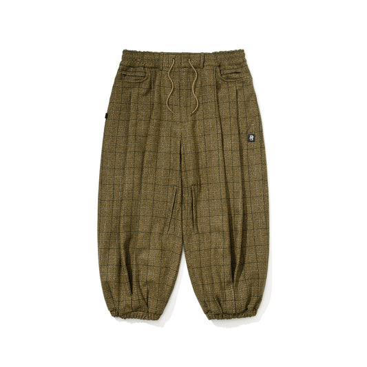 BSR2526FWPT011 DSXBS CLASSIC WOOL NEW SUPER WIDE VENTILATION JOGGER PANTS KHAKI CHECK