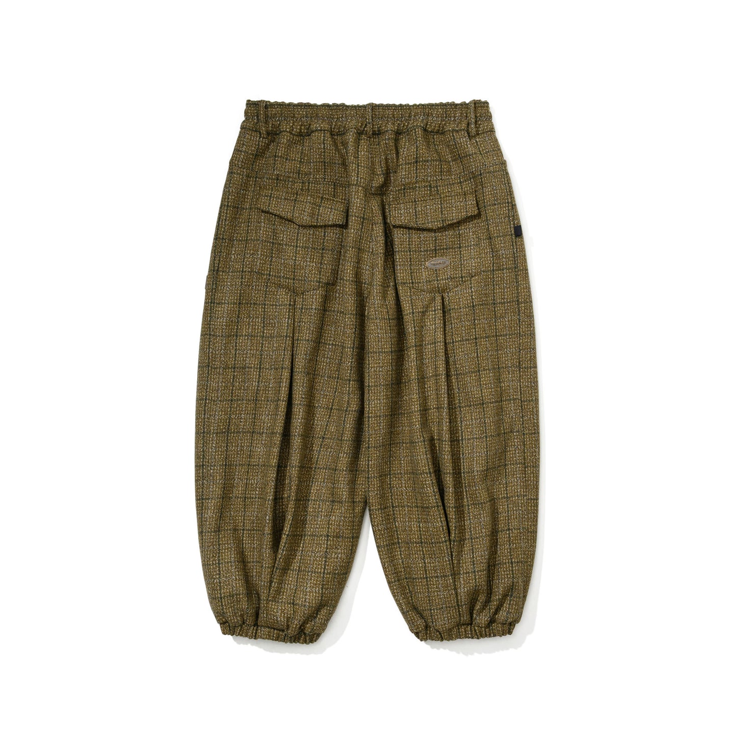 BSR2526FWPT011 DSXBS CLASSIC WOOL NEW SUPER WIDE VENTILATION JOGGER PANTS KHAKI CHECK