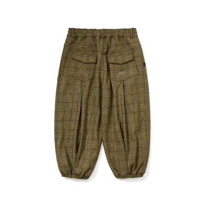 BSR2526FWPT011 DSXBS CLASSIC WOOL NEW SUPER WIDE VENTILATION JOGGER PANTS KHAKI CHECK