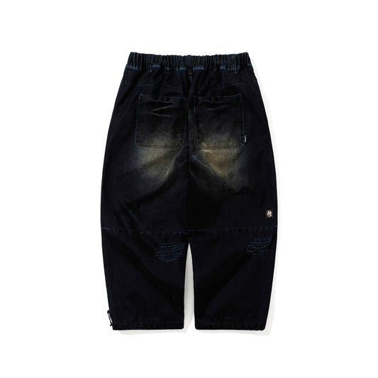 BSR2526FWPT014　DSXBS SUPER WIDE PINTUCK WAX REAL DENIM PANTS WORN MIDNIGHT DENIM