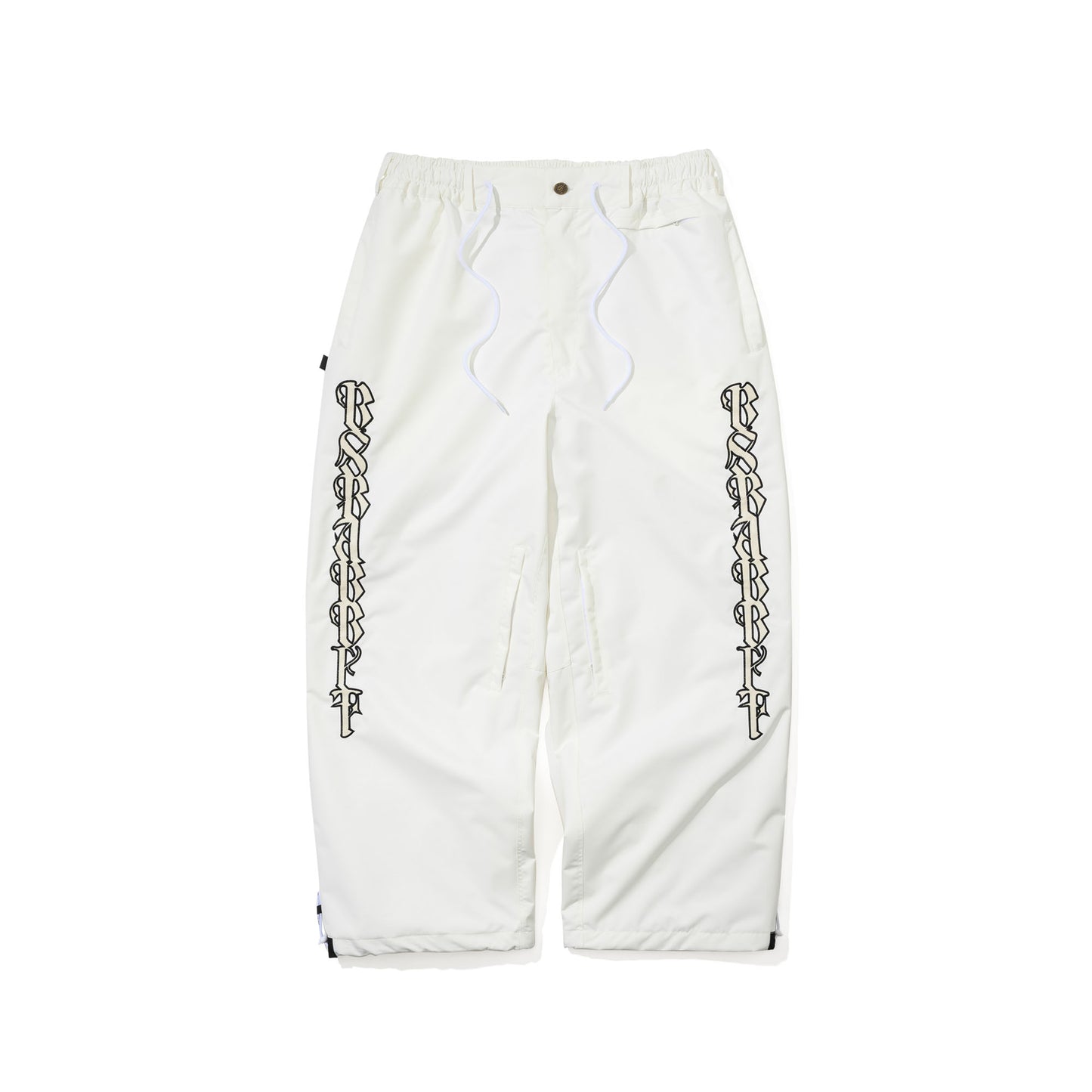 BSR2526FWPT027 VERTICAL APPLIQUE SUPER WIDE VENTILATION PANTS IVORY